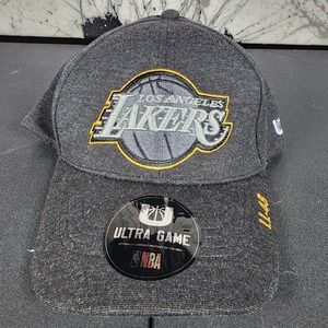 New w Tags Lakers Gray Relaxed Fit Camo Under Bill Baseball Hat / Cap Ultra Game